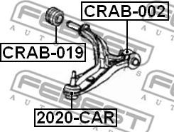 Febest CRAB-019 - Сайлентблок, рычаг подвески колеса parts5.com