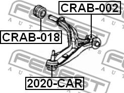 Febest CRAB-018 - Сайлентблок, рычаг подвески колеса parts5.com