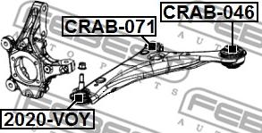 Febest CRAB-071 - Сайлентблок, рычаг подвески колеса parts5.com