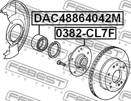 Febest DAC48864042M - Подшипник ступицы колеса parts5.com