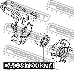 Febest DAC39720037M - Подшипник ступицы колеса parts5.com