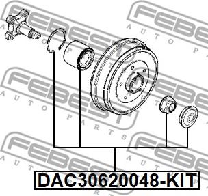 Febest DAC30620048-KIT - Комплект подшипника ступицы колеса parts5.com