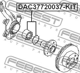 Febest DAC37720037-KIT - Комплект подшипника ступицы колеса parts5.com