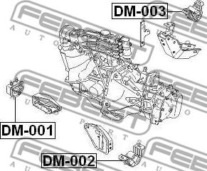 Febest DM-002 - Подушка, опора, подвеска двигателя parts5.com