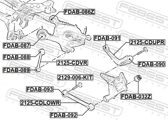 Febest FDAB-091 - Сайлентблок, рычаг подвески колеса parts5.com