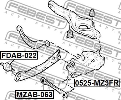 Febest FDAB-022 - Сайлентблок, рычаг подвески колеса parts5.com