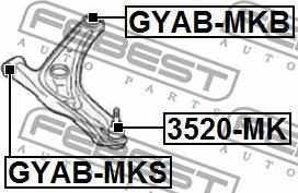Febest GYAB-MKS - Сайлентблок, рычаг подвески колеса parts5.com