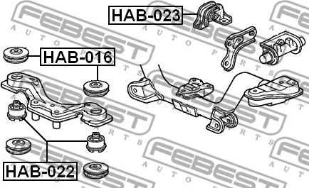 Febest HAB-022 - Опора, дифференциал parts5.com