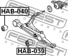 Febest HAB-040 - Сайлентблок, рычаг подвески колеса parts5.com