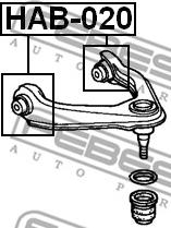 Febest HAB-020 - Сайлентблок, рычаг подвески колеса parts5.com