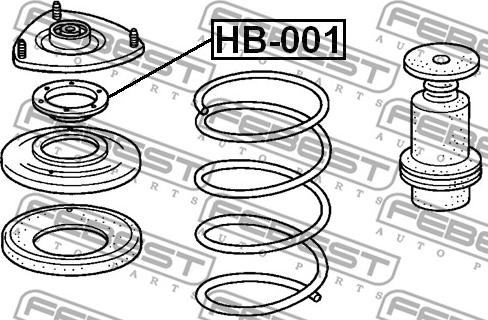 Febest HB-001 - Подшипник качения, опора стойки амортизатора parts5.com