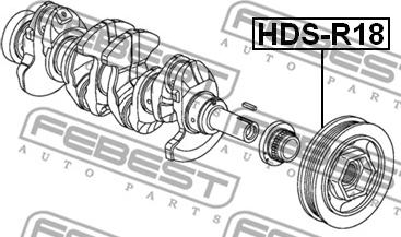 Febest HDS-R18 - Шкив коленчатого вала parts5.com