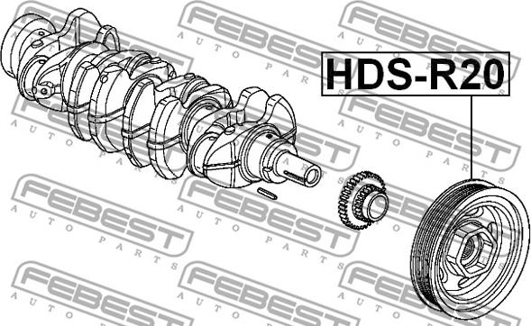 Febest HDS-R20 - Шкив коленчатого вала parts5.com