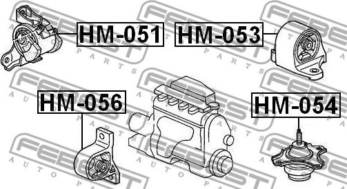 Febest HM-054 - Подушка, опора, подвеска двигателя parts5.com