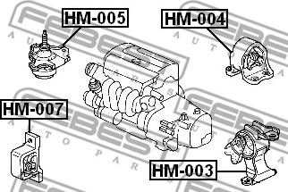 Febest HM-004 - Подушка, опора, подвеска двигателя parts5.com