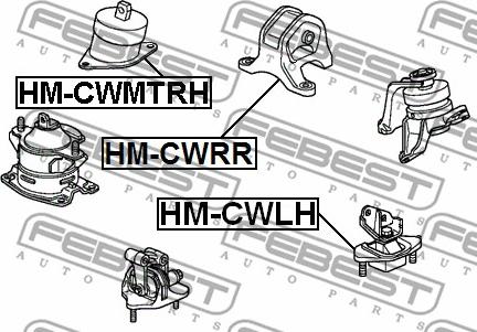 Febest HM-CWMTRH - Подушка, опора, подвеска двигателя parts5.com