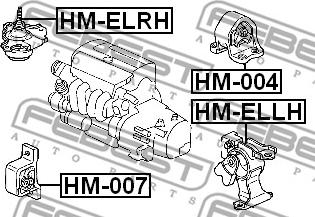 Febest HM-ELLH - Подушка, опора, подвеска двигателя parts5.com