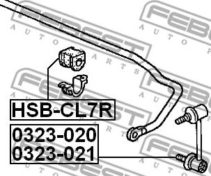 Febest HSB-CL7R - Втулка, стабилизатор parts5.com