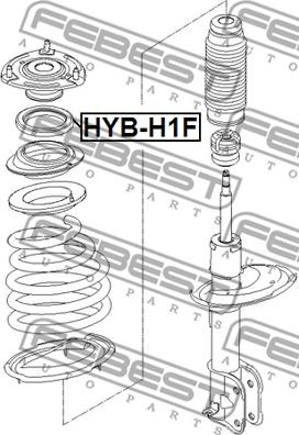 Febest HYB-H1F - Подшипник качения, опора стойки амортизатора parts5.com