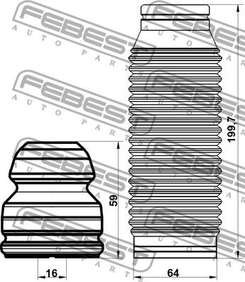 Febest HYSHB-IX20F-KIT - Пылезащитный комплект, амортизатор parts5.com