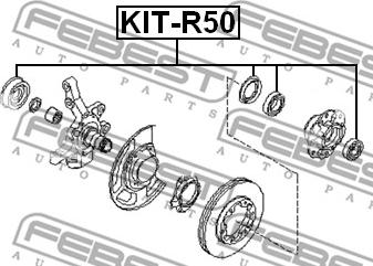 Febest KIT-R50 - Подшипник, приводной вал parts5.com