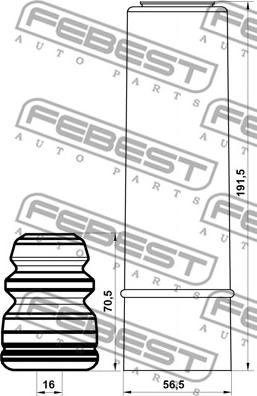 Febest KSHB-PICR-KIT - Пылезащитный комплект, амортизатор parts5.com