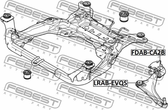 Febest LRAB-EVQS - Сайлентблок, рычаг подвески колеса parts5.com