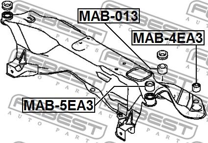 Febest MAB-5EA3 - Втулка, балка моста parts5.com