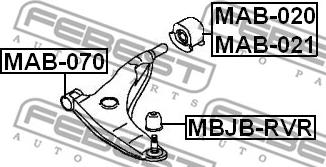 Febest MAB-020 - Сайлентблок, рычаг подвески колеса parts5.com