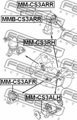 Febest MMB-CS3ARR - Подушка, опора, подвеска двигателя parts5.com