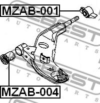 Febest MZAB-001 - Сайлентблок, рычаг подвески колеса parts5.com