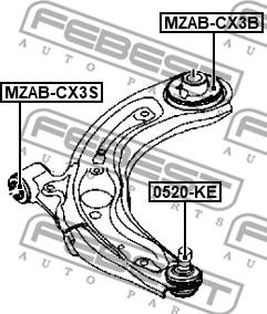 Febest MZAB-CX3B - Сайлентблок, рычаг подвески колеса parts5.com