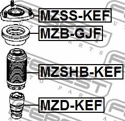 Febest MZSS-KEF - Опора стойки амортизатора, подушка parts5.com