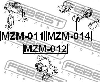 Febest MZM-011 - Подушка, опора, подвеска двигателя parts5.com