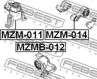 Febest MZMB-012 - Подушка, опора, подвеска двигателя parts5.com