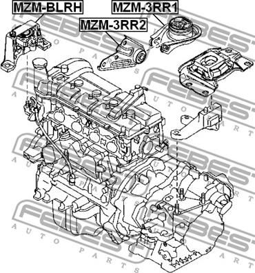 Febest MZM-BLRH - Подушка, опора, подвеска двигателя parts5.com