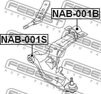 Febest NAB-001S - Сайлентблок, рычаг подвески колеса parts5.com