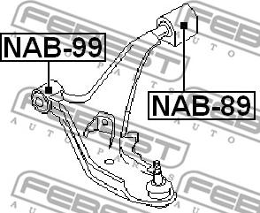 Febest NAB-89 - Сайлентблок, рычаг подвески колеса parts5.com