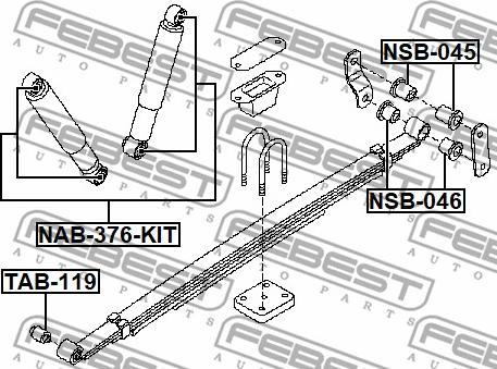 Febest NAB-376-KIT - Монтажный комплект, амортизатор parts5.com