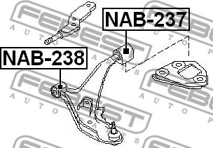 Febest NAB-238 - Сайлентблок, рычаг подвески колеса parts5.com