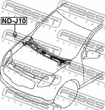 Febest ND-J10 - Буфер, капот parts5.com