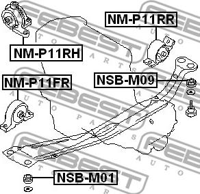 Febest NSB-M01 - Втулка, балка моста parts5.com