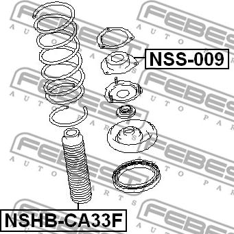 Febest NSS-009 - Опора стойки амортизатора, подушка parts5.com