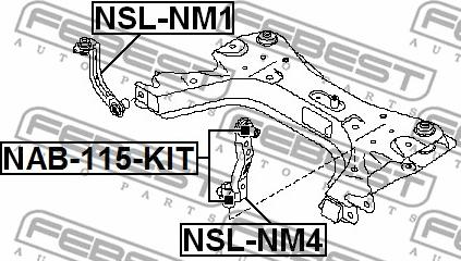 Febest NSL-NM4 - Кронштейн, вспомогательные рамы / кронштейн агрегата parts5.com