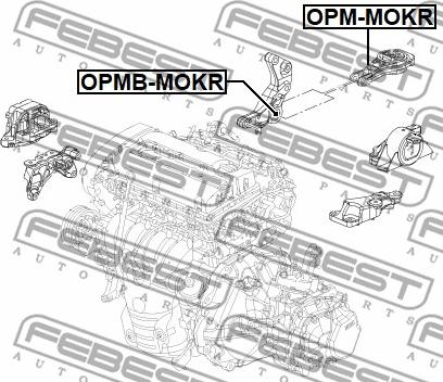 Febest OPMB-MOKR - Подушка, опора, подвеска двигателя parts5.com