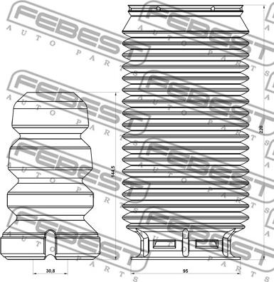 Febest OPSHB-MOVBF-KIT - Пылезащитный комплект, амортизатор parts5.com