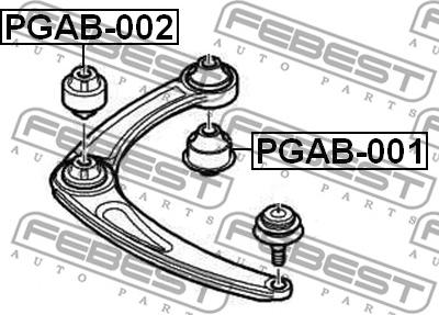 Febest PGAB-002 - Сайлентблок, рычаг подвески колеса parts5.com