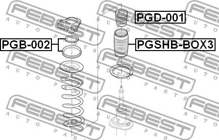 Febest PGB-002 - Cojienete de rodillos, columna amortiguación parts5.com