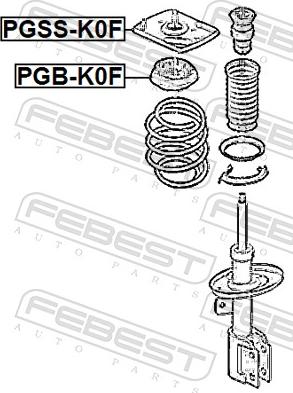 Febest PGB-K0F - Подшипник качения, опора стойки амортизатора parts5.com