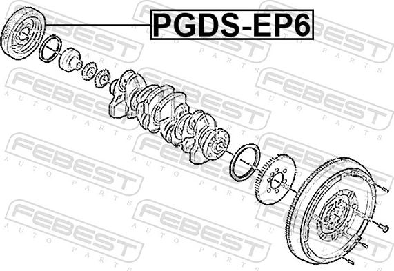 Febest PGDS-EP6 - Шкив коленчатого вала parts5.com